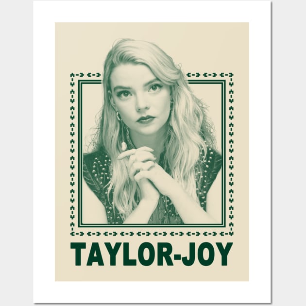 Anya Taylor Joy Vintage Retro Green Style Wall Art by Iip Ratmono